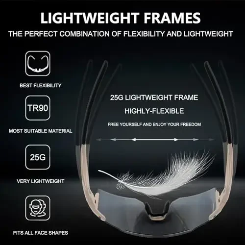 OULAIQI Cycling Sunglasses Polarized Sunglasses for Cycling Men Women with 1 Lens or 3 Interchangeable Lens Baseball Glasses - 5