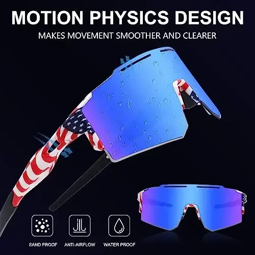 OULAIQI Cycling Sunglasses Polarized Sunglasses for Cycling Men Women with 1 Lens or 3 Interchangeable Lens Baseball Glasses - OULAIQI (1)