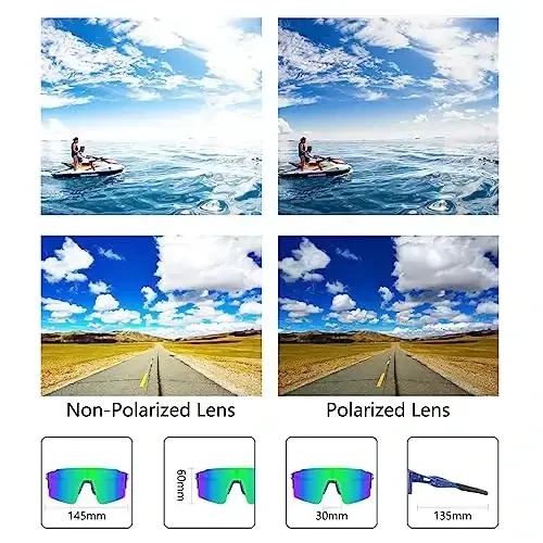 OULAIQI Cycling Sunglasses Polarized Sunglasses for Cycling Men Women with 1 Lens or 3 Interchangeable Lens Baseball Glasses - 4
