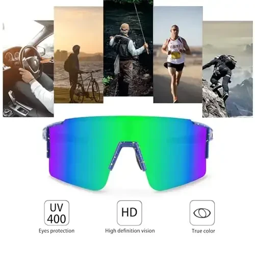 OULAIQI Cycling Sunglasses Polarized Sunglasses for Cycling Men Women with 1 Lens or 3 Interchangeable Lens Baseball Glasses - 5