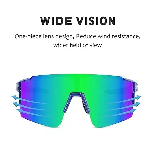 OULAIQI Cycling Sunglasses Polarized Sunglasses for Cycling Men Women with 1 Lens or 3 Interchangeable Lens Baseball Glasses - 2
