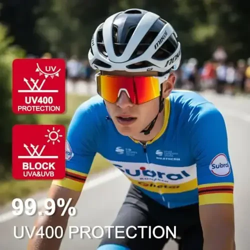 OULAIQI Cycling Sunglasses Polarized Sunglasses for Cycling Men Women with 1 Lens or 3 Interchangeable Lens Baseball Glasses - 6