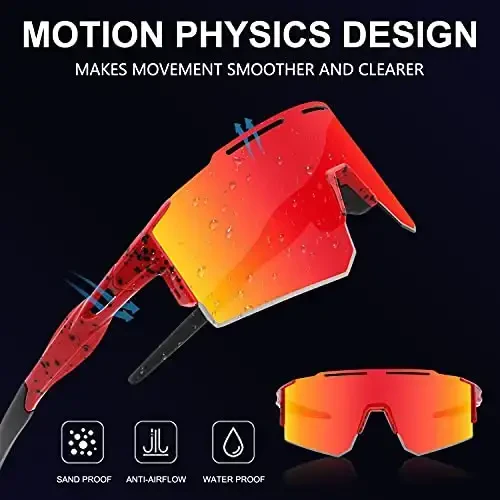 OULAIQI Cycling Sunglasses Polarized Sunglasses for Cycling Men Women with 1 Lens or 3 Interchangeable Lens Baseball Glasses - MODAZONE (1)