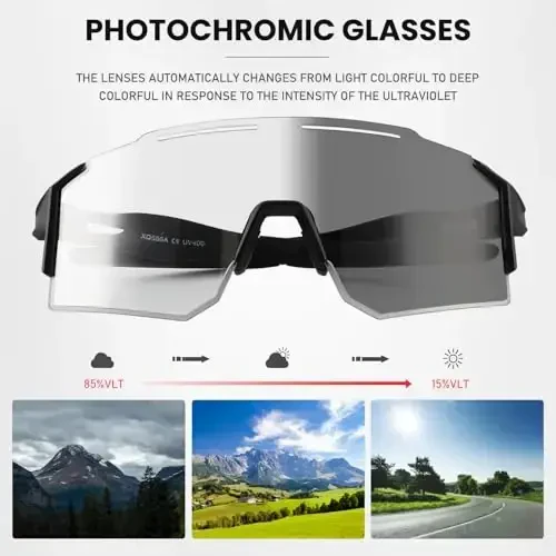 OULAIQI Cycling Sunglasses Polarized Sunglasses for Cycling Men Women with 1 Lens or 3 Interchangeable Lens Baseball Glasses - 2