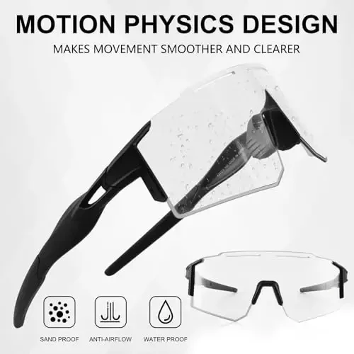 OULAIQI Cycling Sunglasses Polarized Sunglasses for Cycling Men Women with 1 Lens or 3 Interchangeable Lens Baseball Glasses - 3