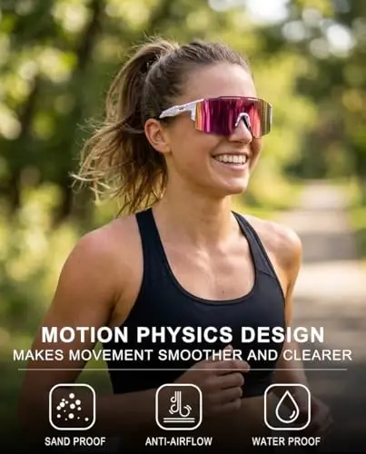OULAIQI Cycling Sunglasses Polarized Sunglasses for Cycling Men Women with 1 Lens or 3 Interchangeable Lens Baseball Glasses - 1