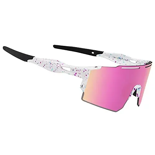 OULAIQI Cycling Sunglasses Polarized Sunglasses for Cycling Men Women with 1 Lens or 3 Interchangeable Lens Baseball Glasses - 1