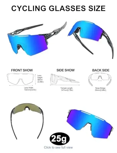 OULAIQI Cycling Sunglasses Polarized Sunglasses for Cycling Men Women with 1 Lens or 3 Interchangeable Lens Baseball Glasses - 2