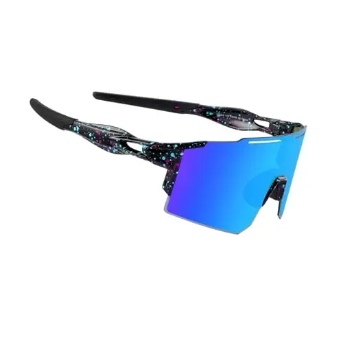 OULAIQI Cycling Sunglasses Polarized Sunglasses for Cycling Men Women with 1 Lens or 3 Interchangeable Lens Baseball Glasses 