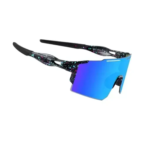 OULAIQI Cycling Sunglasses Polarized Sunglasses for Cycling Men Women with 1 Lens or 3 Interchangeable Lens Baseball Glasses 