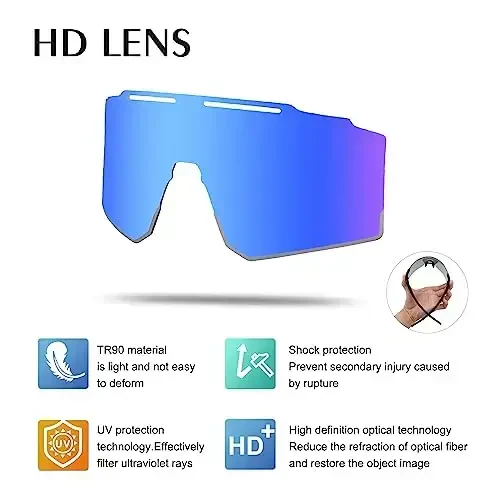 OULAIQI Cycling Sunglasses Polarized Sunglasses for Cycling Men Women with 1 Lens or 3 Interchangeable Lens Baseball Glasses - 6