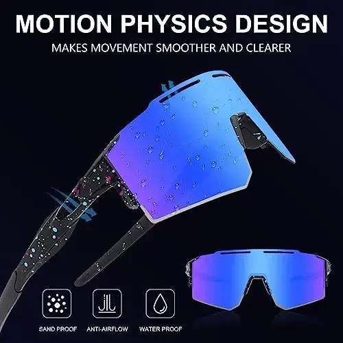 OULAIQI Cycling Sunglasses Polarized Sunglasses for Cycling Men Women with 1 Lens or 3 Interchangeable Lens Baseball Glasses - OULAIQI (1)