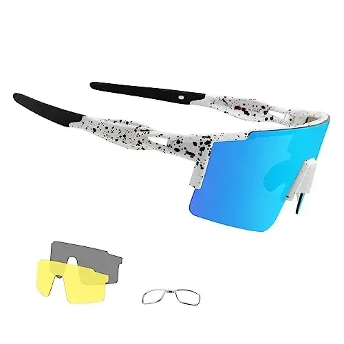 OULAIQI Cycling Sunglasses Polarized Sunglasses for Cycling Men Women with 1 Lens or 3 Interchangeable Lens Baseball Glasses - MODAZONE