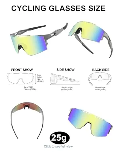 OULAIQI Cycling Sunglasses Polarized Sunglasses for Cycling Men Women with 1 Lens or 3 Interchangeable Lens Baseball Glasses - OULAIQI (1)