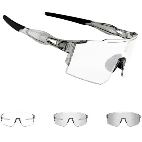 OULAIQI Cycling Sunglasses Polarized Sunglasses for Cycling Men Women with 1 Lens or 3 Interchangeable Lens Baseball Glasses - 1