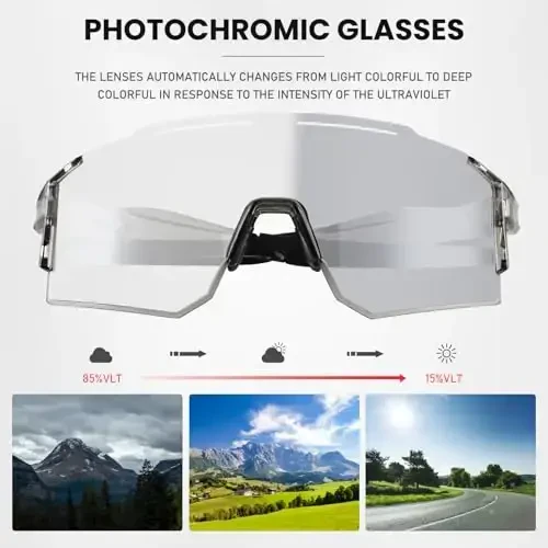 OULAIQI Cycling Sunglasses Polarized Sunglasses for Cycling Men Women with 1 Lens or 3 Interchangeable Lens Baseball Glasses - 2