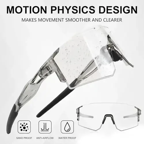 OULAIQI Cycling Sunglasses Polarized Sunglasses for Cycling Men Women with 1 Lens or 3 Interchangeable Lens Baseball Glasses - 3