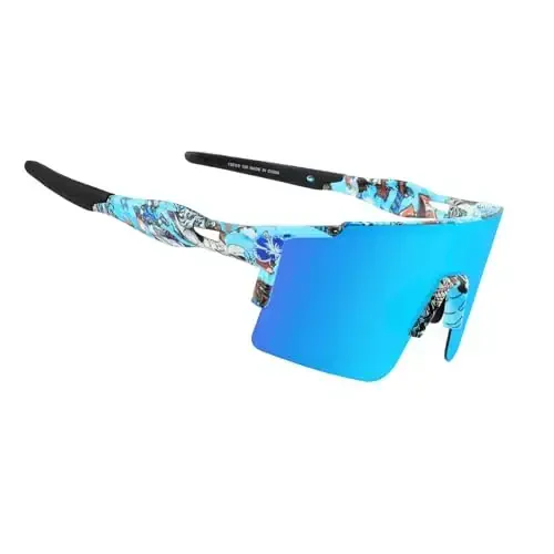 OULAIQI Cycling Sunglasses Polarized Sunglasses for Cycling Men Women with 1 Lens or 3 Interchangeable Lens Baseball Glasses 