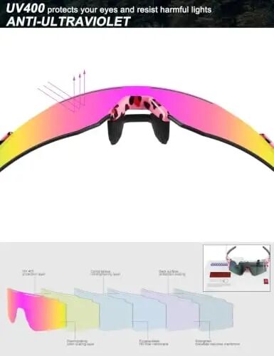 OULAIQI Lightweight Sports Sunglasses UV400 for Men Women Running Cycling | Impact-Resistant Frame & HD Lenses for Baseball, Softball, Beach Volleyball, Hiking, Fishing and Golf, 1 or 3 Lens Options - 6
