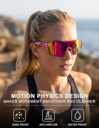 OULAIQI Lightweight Sports Sunglasses UV400 for Men Women Running Cycling | Impact-Resistant Frame & HD Lenses for Baseball, Softball, Beach Volleyball, Hiking, Fishing and Golf, 1 or 3 Lens Options - OULAIQI (1)