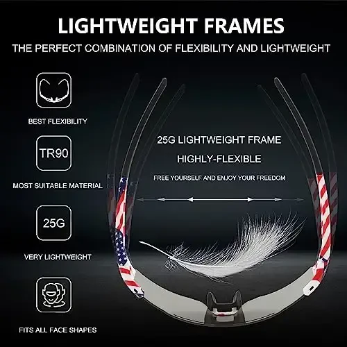 OULAIQI Velosiped uchun quyoshdan saqlaydigan ko'zoynaklar поляризацияланган velosiped erkaklar ayollar uchun 1 linzali yoki 3 ta o'zgartiriladigan linzali beysbol ko'zoynaklari - 4