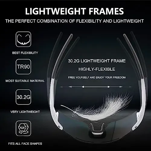 OULAIQI Велосипедные очки Поляризованные очки для велоспорта Мужчины Женщины с 1 линзой или 3 сменными линзами Бейсбольные очки - 6