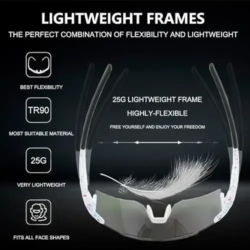 OULAIQI Cycling Sunglasses Polarized Sunglasses for Cycling Men Women with 1 Lens or 3 Interchangeable Lens Baseball Glasses - 6