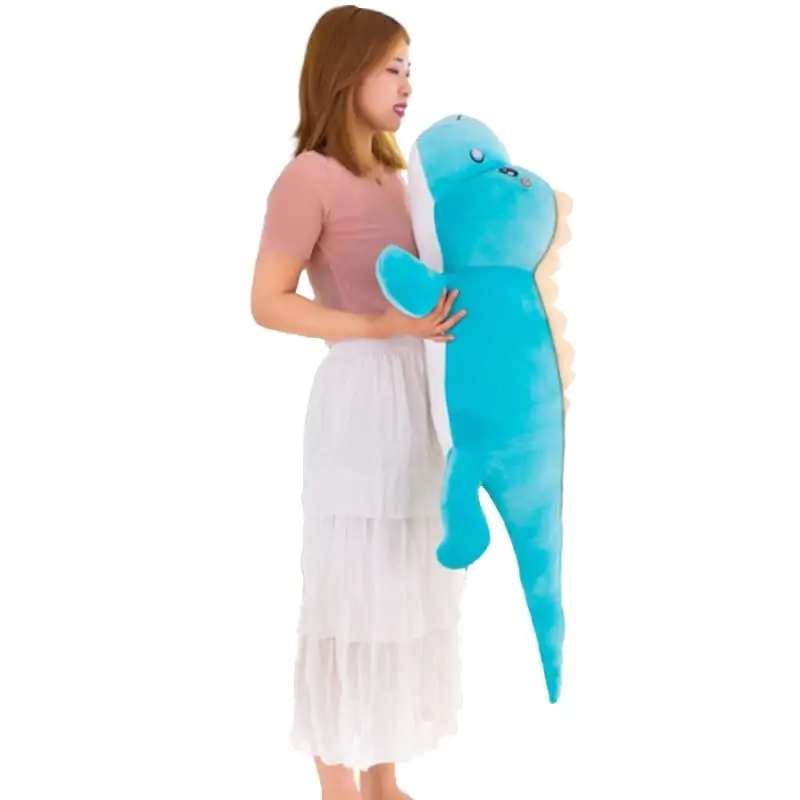 OULV Dinosaur Plush Toy Pillow, Soft Lumbar Back Cushion Big Dinosaur Plushies Stuffed Toy Cute Pillows, Great Gift for Kids Birthday, Valentine (Blue, 39.3in) - 1