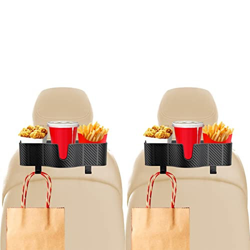 OUSHASAA 3-in-1 Car Headrest Backseat Organizer with 3.7