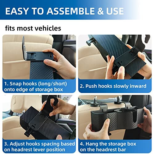 OUSHASAA 3-in-1 Car Headrest Backseat Organizer with 3.7