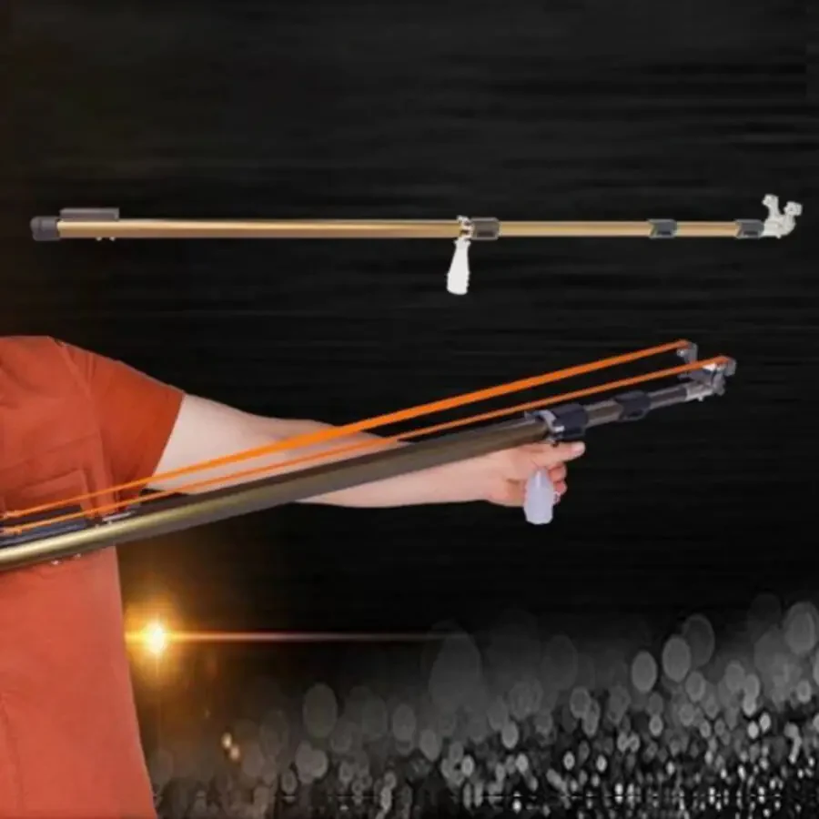 Outdoor Hunting Shooting Fish Catapult Set Three-section Telescopic Long Pole Shooting Slingshot - 16
