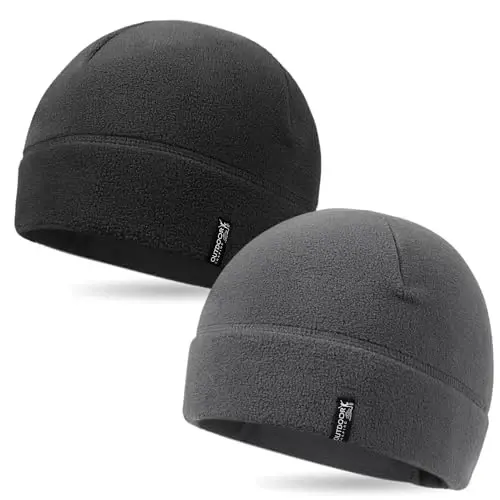 OUTDOOR SHAPING 2 Pack Tactical Fleece Cap Winter Warm Beanie Military Army Watch Cap Gift for Men Women - OUTDOOR