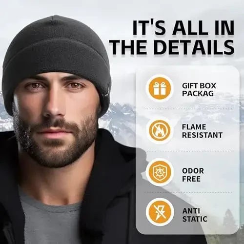 OUTDOOR SHAPING 2 Pack Tactical Fleece Cap Winter Warm Beanie Military Army Watch Cap Gift for Men Women - 2