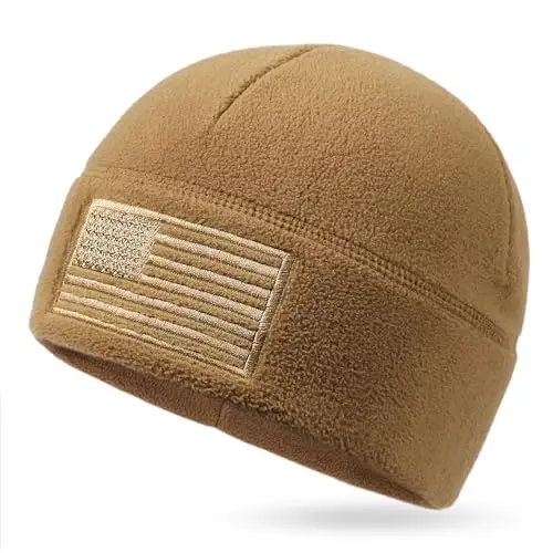 OUTDOOR SHAPING American Flag Fleece Watch Cap, USA Multi-Season Army Military Tactical Beanie, Winter Warm Beanie - 1