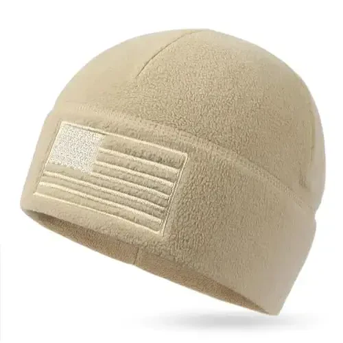 OUTDOOR SHAPING American Flag Fleece Watch Cap, USA Multi-Season Army Military Tactical Beanie, Winter Warm Beanie - OUTDOOR