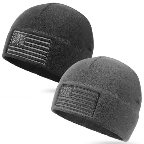 OUTDOOR SHAPING American Flag Fleece Watch Cap, USA Multi-Season Army Military Tactical Beanie, Winter Warm Beanie - 1