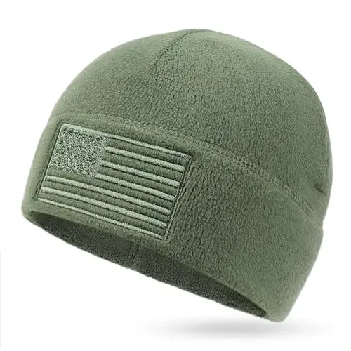 OUTDOOR SHAPING Amerikan Bayrağı Polar Bere, ABD Çok Mevsimli Ordu Askeri Taktik Bere, Kışlık Sıcak Bere 