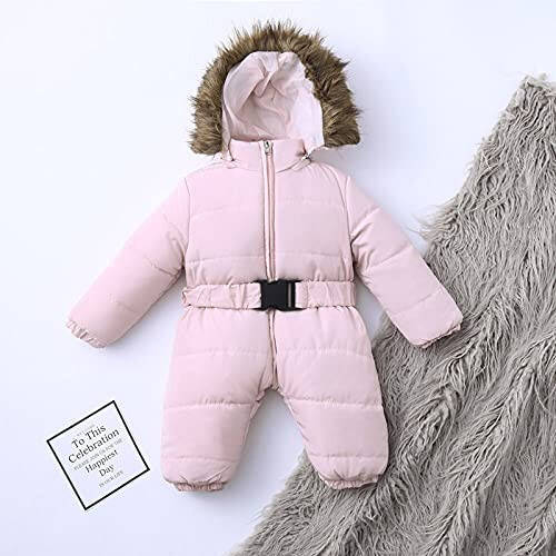 Outerwear Romper Coat Warm Infant Baby Jacket Snowsuit Hooded Jumpsuit Girls Snow for Kids (Pink, 0-3 Months) - 3