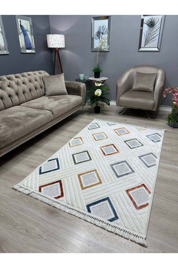 OUTLET ICON-G55 Embossed Modern Scandinavian Patterned Living Room Rug - 13