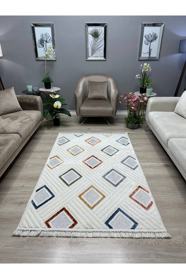 OUTLET ICON-G55 Embossed Modern Scandinavian Patterned Living Room Rug - 14