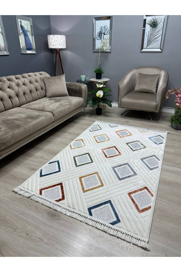 OUTLET ICON-G55 Embossed Modern Scandinavian Patterned Living Room Rug - 5