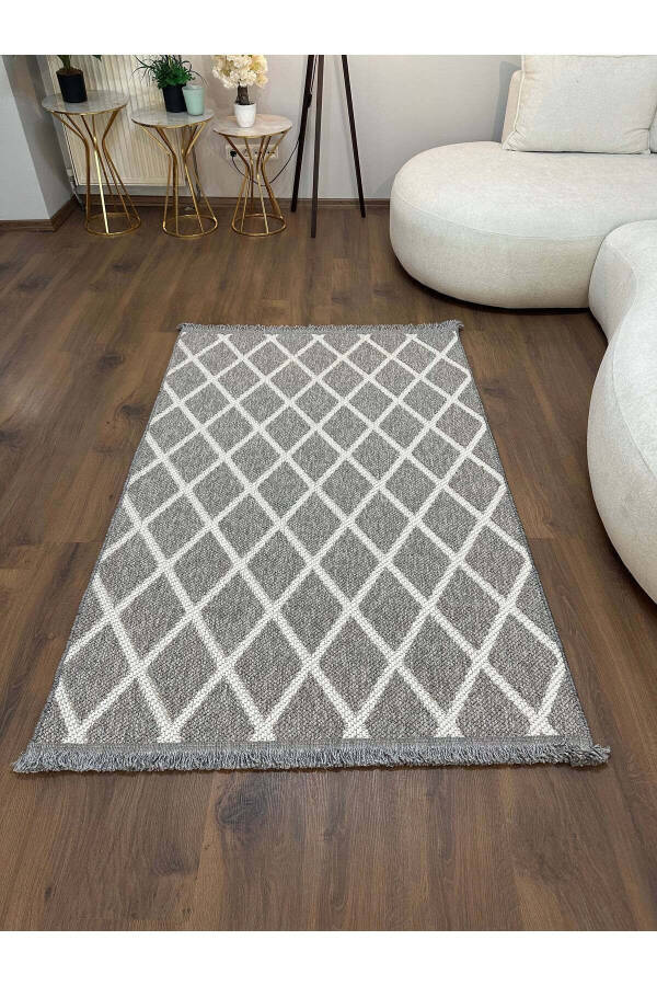 OUTLET PALMAS-F7 Soft Loop Pile Textured Woven Living Room Rug - LIGHT GRAY - 1