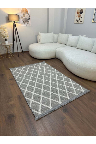 OUTLET PALMAS-F7 Soft Loop Pile Textured Woven Living Room Rug - LIGHT GRAY - 4