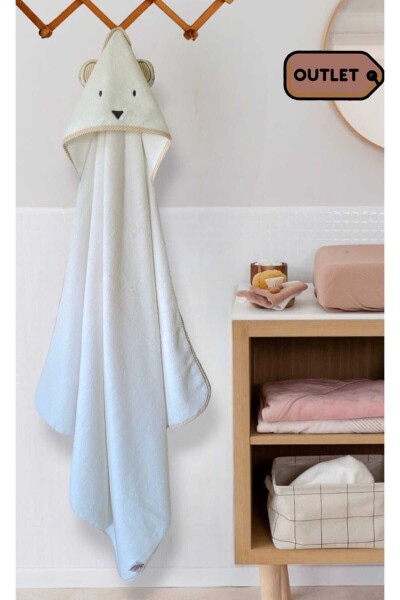 OUTLET PRODUCT Cotton Unisex Newborn-Baby Bath Towel Swaddle 100x100cm BEAR /WHITE - 13