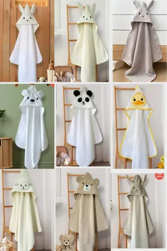 OUTLET Soft 100% Cotton Baby Girl-Boy and Newborn Bath Towel Swaddle Bear Brown - Brown - 4