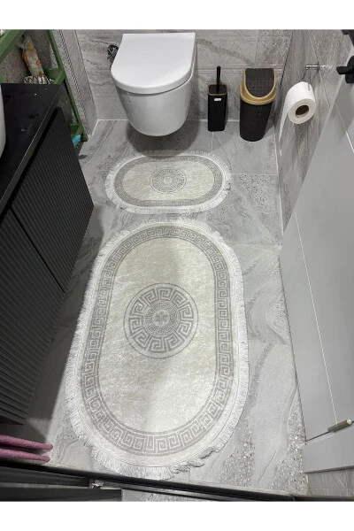 Oval Banyo Paspası-Gri - 1