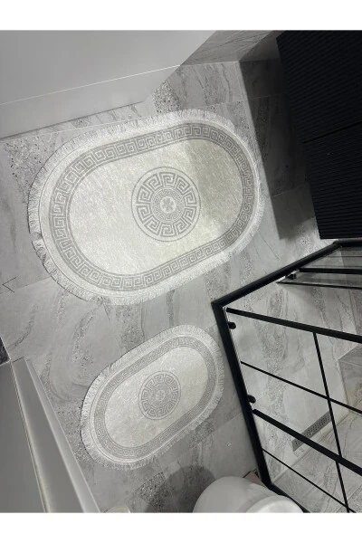 Oval Banyo Paspası-Gri - 2