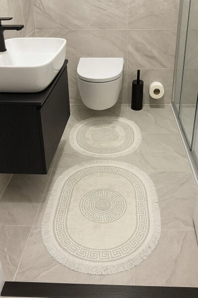Oval Banyo Paspası-Gri - 3