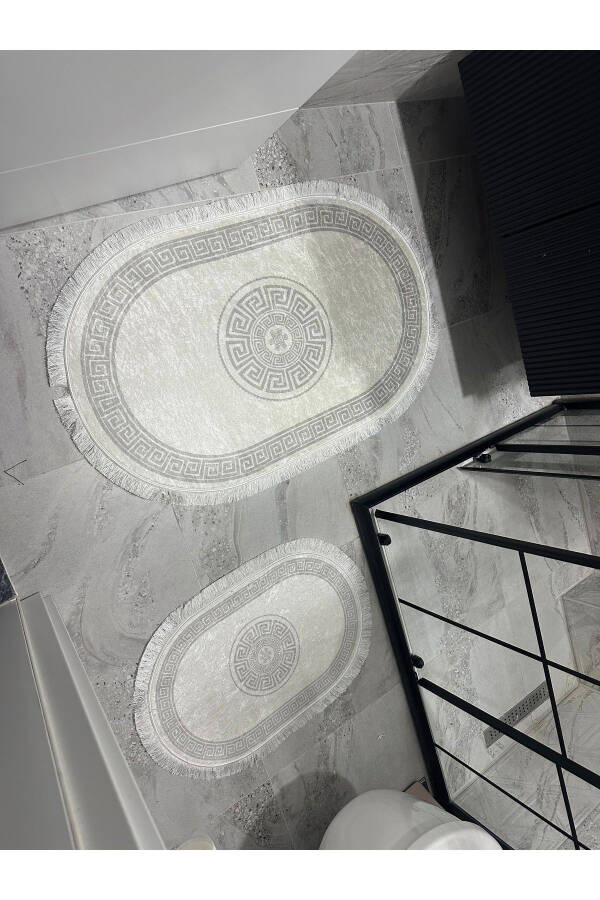Oval Banyo Paspası-Gri - 2