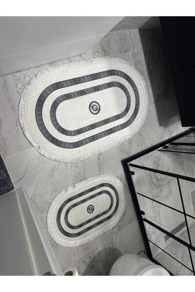 Oval Banyo Paspası-Gri - VODLER (1)